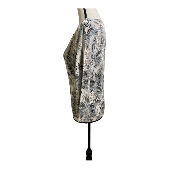 White House black market womens cardigan snap buttons snake rayon size medium - Picture 8 of 12